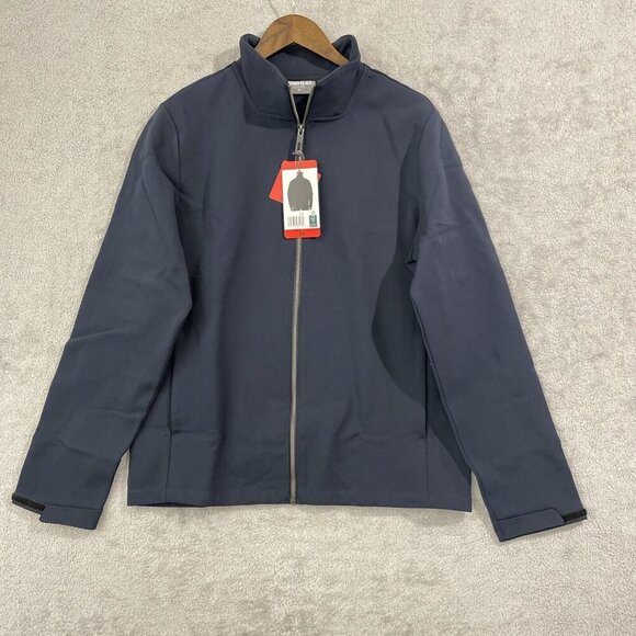 NEW 32 Degrees Heat Men's M Regular Fit Stand Collar Full Zip Jacket, Blue - Picture 2 of 9